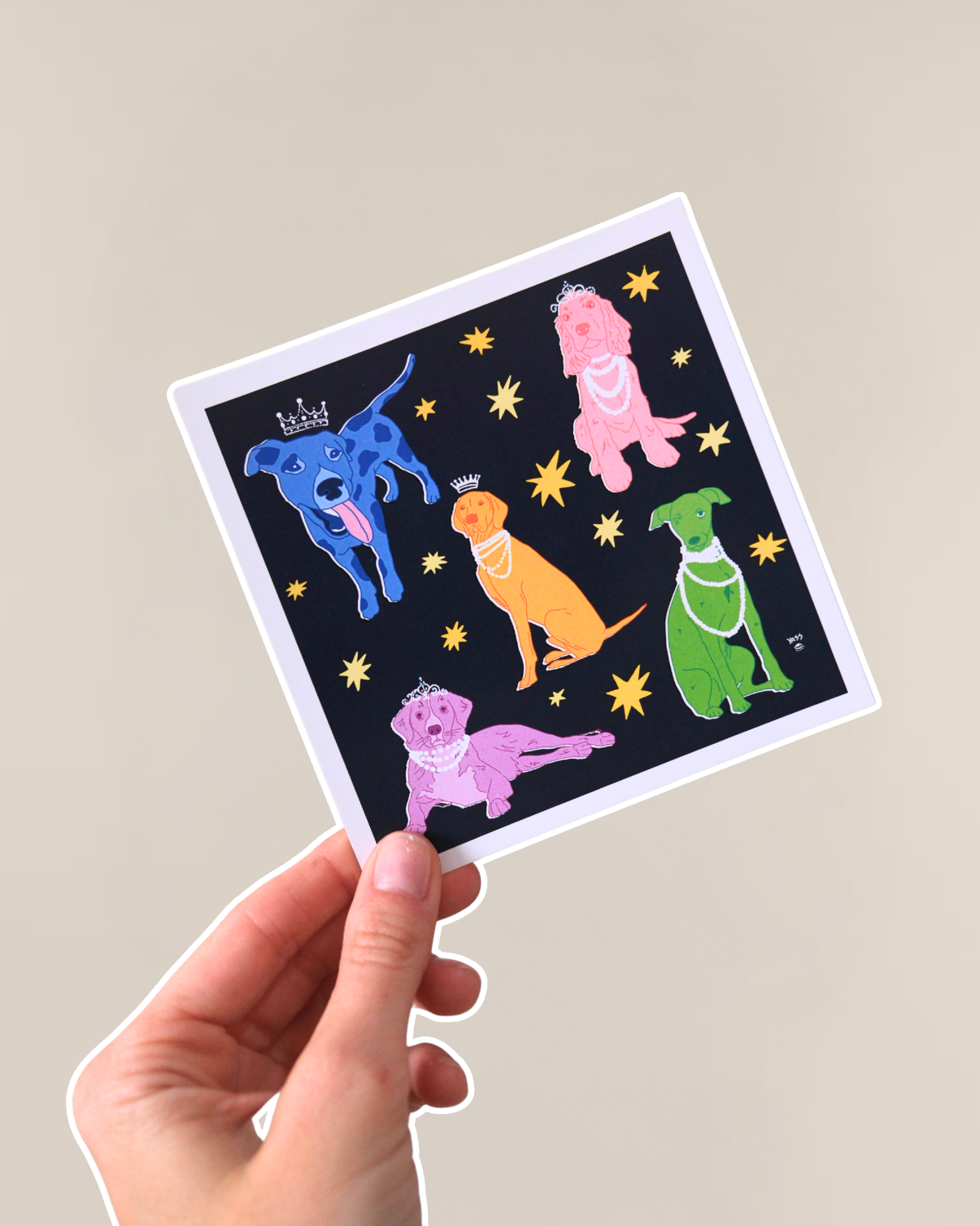 Postcard - Dogs are royalty