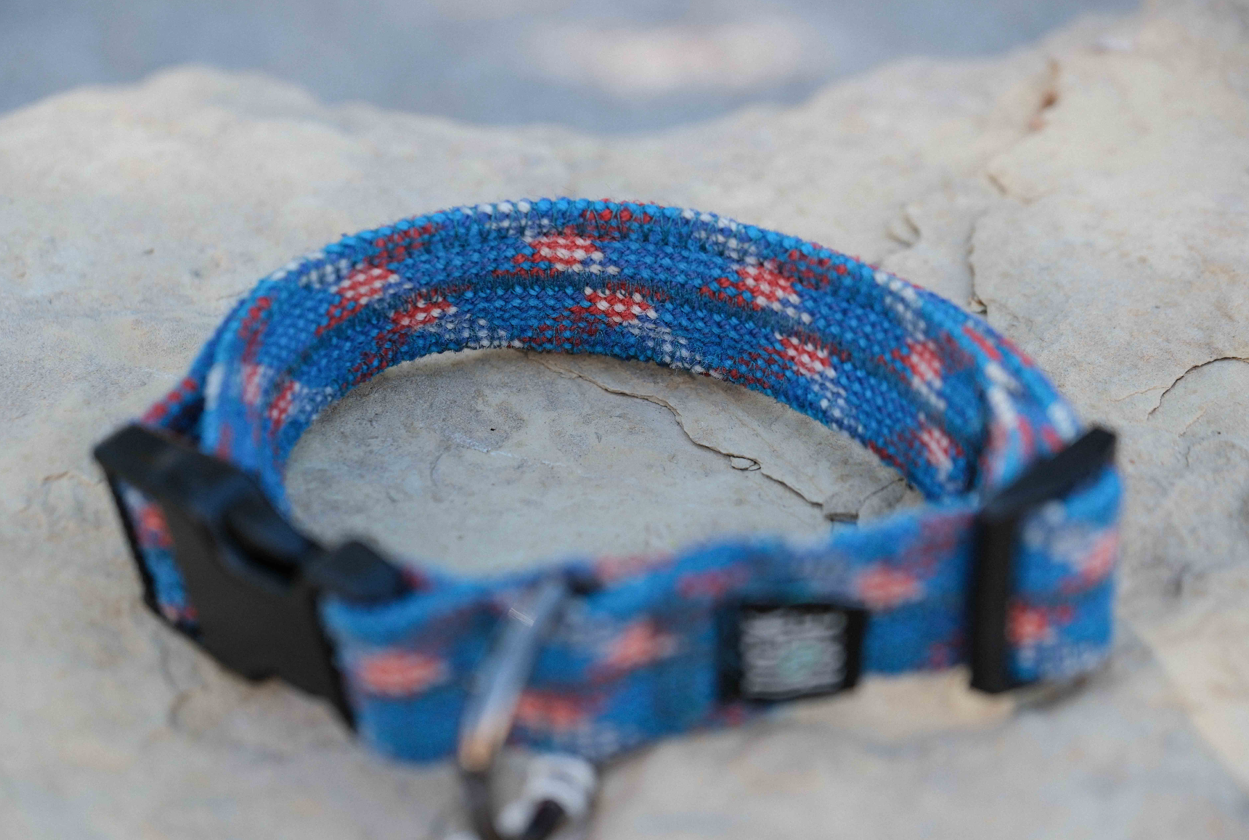 Blue and Red Collar