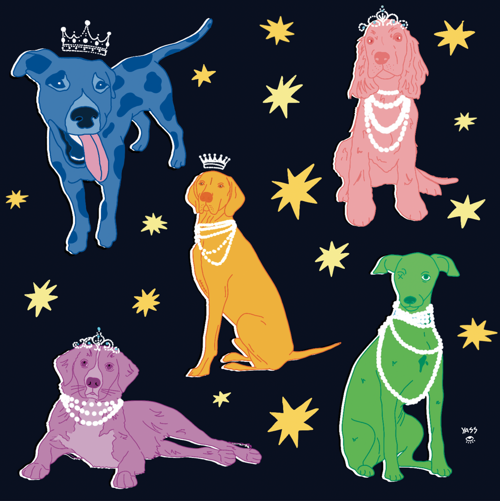 Postcard - Dogs are royalty